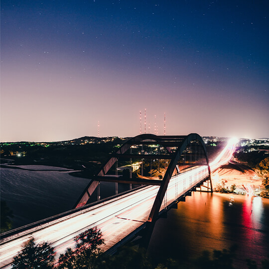 Pennybacker Bridge in Austin at night