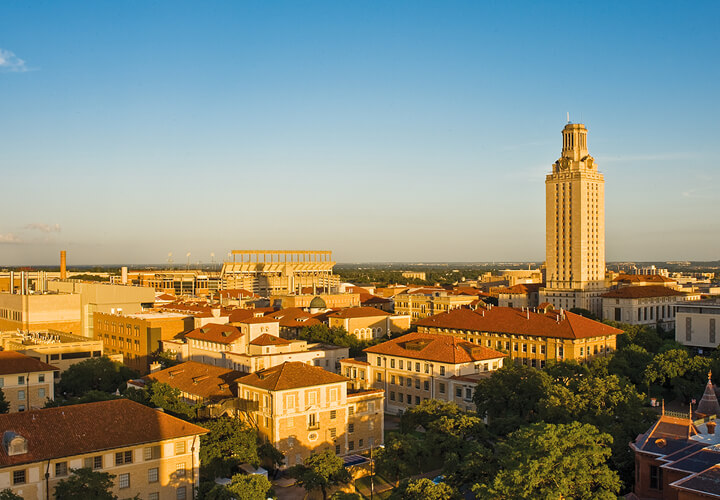 University of Texas tower over campus