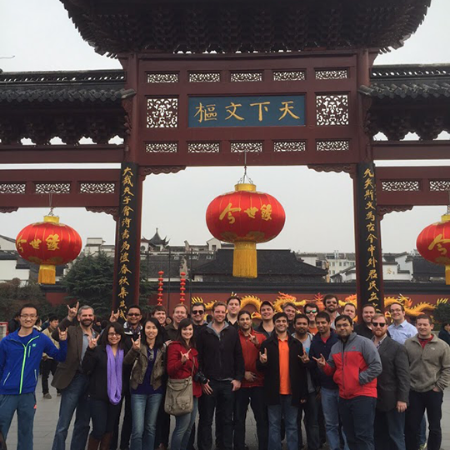 group of MBA students in China for a global connections tour